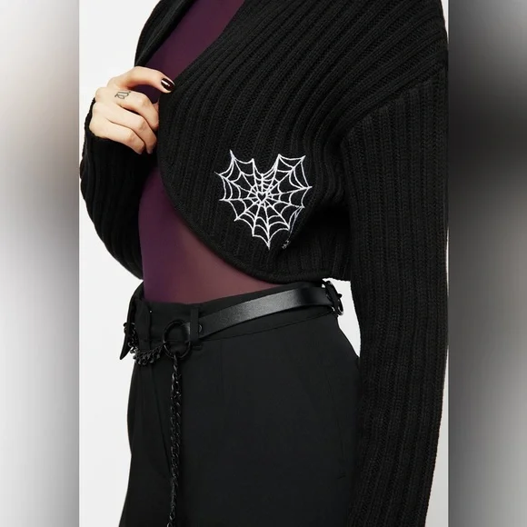 Disturbia Catch Feelings Embroidered Knit Bolero Size S - Picture 2 of 12